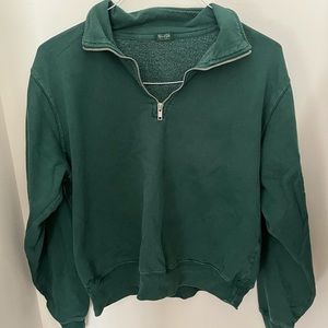Green Quarter zip Brandy Melville